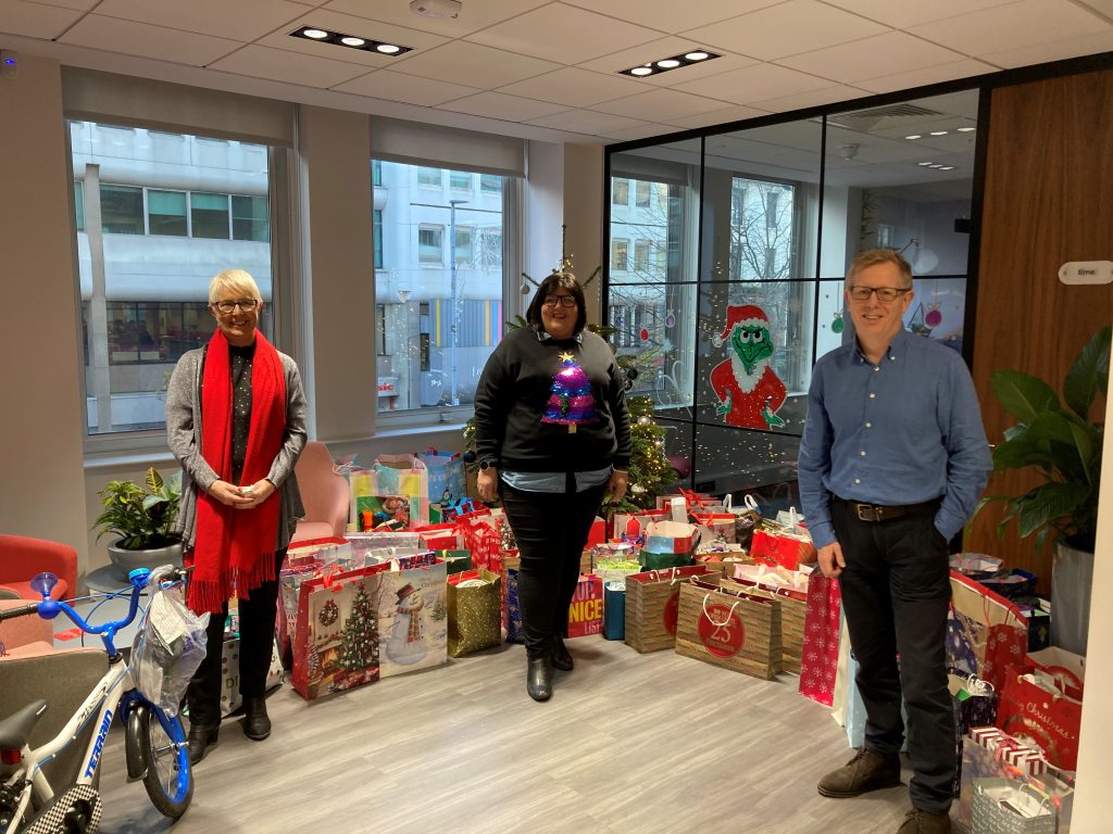Gifts donated from Co-Ownership staff members for Barnardos Christmas Appeal